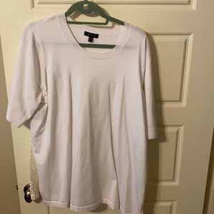 Like new Lane Bryant white sweater lace like back